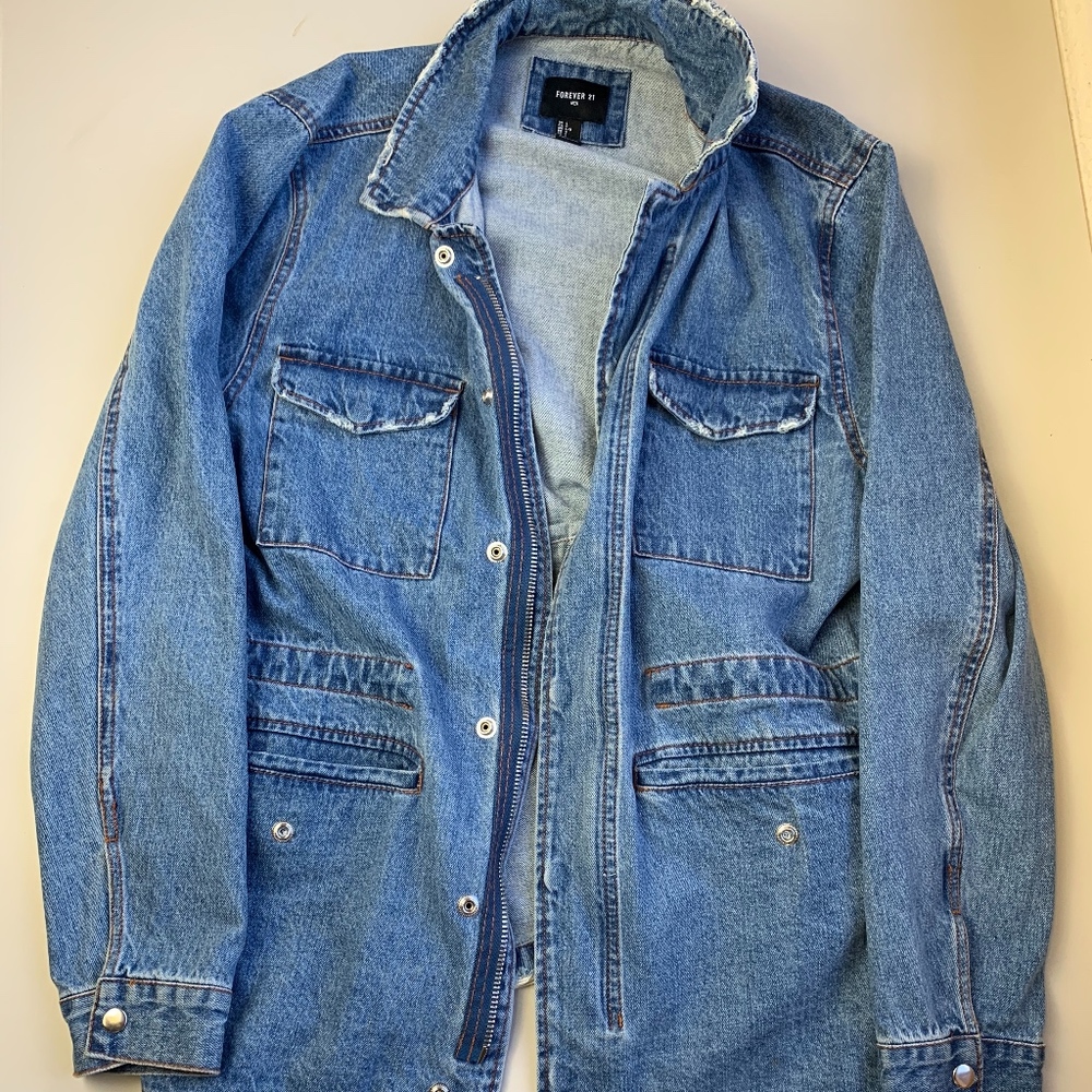 Forever 21 Mens Denim Jacket Size Large